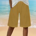 thumbnail image 7 of Women's Casual Pants Shorts For Women Wide Leg Linen Knee Length Summer Casual Long Shorts Loose High Waisted Short With Pockets,Yellow Women's Casual Pants S, 7 of 7