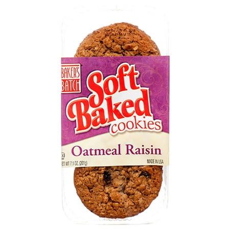 New 373154  Bakers Batch Soft Baked Cookies 7.1 Oz Oatmeal Raisin (12-Pack) Cookies Cheap Wholesale Discount Bulk Snacks Cookies