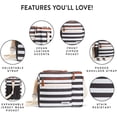 thumbnail image 4 of Medport 1354FFSC2947 Fit & Fresh Feline Fine Black & White Horizontal Stripe Soft Cooler Bag, 4 of 6