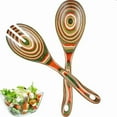 thumbnail image 5 of CUKIXA 7-Piece PAKKA Wood Kitchen Set, 14.6-inch Colorful Utensils for Non-Stick Cookware, Teak Wood Spoons & Spatulas with Hanging Holes (1.43lb Complete Collection), 5 of 9