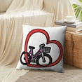 thumbnail image 4 of LALILO Throw Pillow Covers Bicycle With Love Heart Bicycle Bike Cushion Cover 18" x 18", 2 Pack, 4 of 6