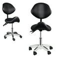 thumbnail image 3 of Hydraulic Saddle Stool with Wheels, Ergonomic Adjustable Salon Chair for Hair Stylist, Rolling Chair with Back Support for Clinic and Home Office(Black), 3 of 9