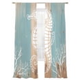 thumbnail image 7 of Coastal Sea Horse Sheer Curtains 84 Inch Length 2 Panels Set, Summer Coral Ocean Vintage Wood Voile Window Treatment Rod Pocket Curtains Sheers Drapes for Bedroom/Living Room/Kitchen 52"x84"x2, 7 of 7