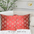 thumbnail image 2 of AHIX Decorative Reversible Pillow Covers, 18 x 18 in Red Farmhouse Decor Pillowcases, Zip Closure, 2 of 11