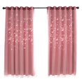 thumbnail image 1 of Double Layer Darkening Blackout Window Curtain for Bedroom(Pink), 1 of 8