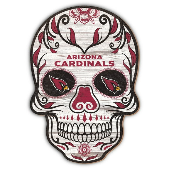 Arizona Cardinals 12'' Sugar Skull Sign