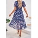 thumbnail image 2 of Vestido PRETTYGARDEN Cruzado con Cuello en V, Floral, con Cinturón, Talla M, 2 of 7