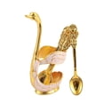 thumbnail image 4 of GUOOL Metal Decorative Swan Base Holder Set Ice Cream Spoons Dessert Spoons Set Coffee Spoon Aureate White, 4 of 9