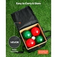 thumbnail image 5 of VEVOR Bocce Ball Set, 107 mm, with 8 Resin Balls, Pallino, Carrying Bag and Measuring Rope, Red and Green 2 Colors, for 2 to 8 Players, Bocce Ball Game Set for Beach, Lawn, Family Backyard, Outdoor, 5 of 9