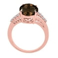 thumbnail image 6 of Mauli Jewels Rings for Women 3.3 Carat Oval Shaped Smokey Quartz and Diamond Ring 4-Prong 10K Rose Gold, 6 of 6