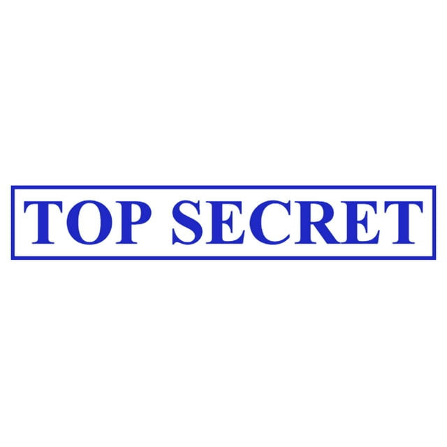 Printtoo Top Secret Self Inking Rubber Stamp Pre-Inked Office Stamp- Home Office Business Stationery, Blue- 42 x 9 mm