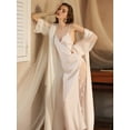 thumbnail image 4 of Women'S Casual Sleeveless V-Neck Suspender Maxi Dress Nightdress Satin Home Clothes White S, 4 of 6