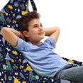 thumbnail image 1 of Botanic Lounger Chair Bag, Funny Giraffe in the Forest Blooms Wildflowers Fern Leaf Berry, High Capacity Storage with Handle Container, Lounger Size, Ceil Blue Indigo Mustard, by Ambesonne, 1 of 5