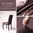 thumbnail image 4 of Faux Leather Stretch Chair Covers Dining Chair Covers Office Hotel Wedding,Brown,2 Pieces, 4 of 5