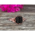 thumbnail image 1 of Milgrain Edge Cushion Cut 1.80 Carat Black Diamond Moissanite Engagement Ring On 10k Rose Gold Anniversary Ring Promise Ring Art deco Surprisingly Ring Gift for her, 1 of 5