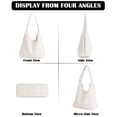 thumbnail image 4 of Spencer Retro PU Bags for Women Tote Bag with Purse Slouchy Bag Hobo Handbag Crescent Satchels Shoulder Bag, 2pcs Bag Set, Beige, 4 of 9