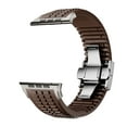 thumbnail image 6 of Silicone Watch Band Compatible with Apple Watch 42(Series 1/2/3)/44/45/46/49mm, Stainless Steel Silver Color Metal Folding Clasp, for iWatch Series 10 9 8 7 6 5 4 3 2 1 SE Ultra, Coffee, 6 of 7
