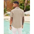 thumbnail image 3 of COOFANDY Men Dress Shirt Summer Evening Regular Fit Polyester Stretchy Button Down Shirts with Chest Pocket, 3 of 5
