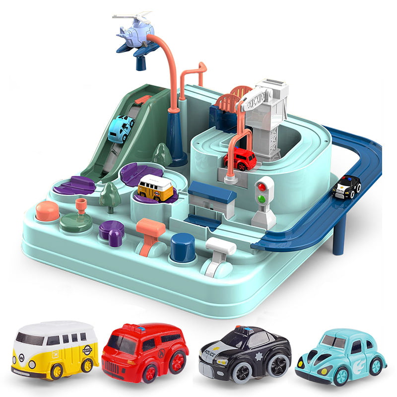 Car Adventure Toy Car Race Track Toys for Kids City Rescue Preschool Educational Rail Car Intelligence Educational Puzzle Car Playsets Engineering Toy Vehicles Preschool Best Gift for Age 3+