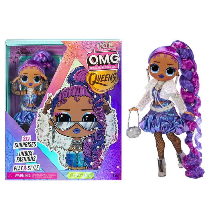 LOL Surprise OMG Queens Runway Diva fashion doll with 20 Surprises  Including Outfit and Accessories for Fashion Toy, Girls Ages 3 and up,  10-inch doll 