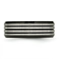 thumbnail image 5 of Auriga Fine Jewelry Titanium Black IP-plated Striped 8mm Band for Men Size 9, 5 of 6