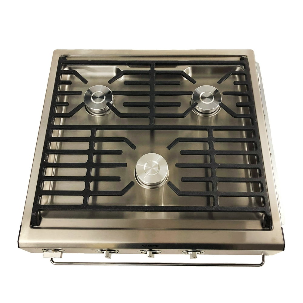 Dometic 50304 Stainless Steel RV Kitchen 3Burner Cooktop