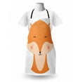 thumbnail image 3 of Fox Apron, Simplistic Funny Illustration of Smiling Happy Animal Face, Unisex Kitchen Bib with Adjustable Neck for Cooking Gardening, Adult Size, Apricot Peach, by Ambesonne, 3 of 4