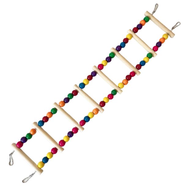 A Columpio para pájaros, juguete para loros, escalera de escalada, pájaro de juguete, puente con escaleras de madera, escalera para pájaros