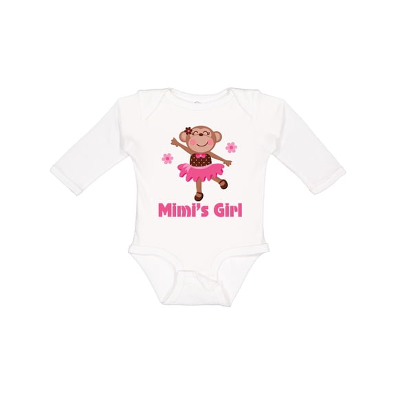 Inktastic Mimi's Girl monkey Girls Long Sleeve Baby Bodysuit