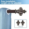 thumbnail image 3 of Urbanest Adjustable Single Curtain Rod Set Bronze With Gold Regina Finials – 1 - Inch Diameter, With Bronze Rod, 28–48 Inches, 3 of 6