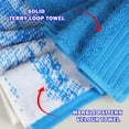 thumbnail image 3 of Superior Cotton 8 Piece Assorted Solid and Marble Towel Set, Blue, 3 of 8