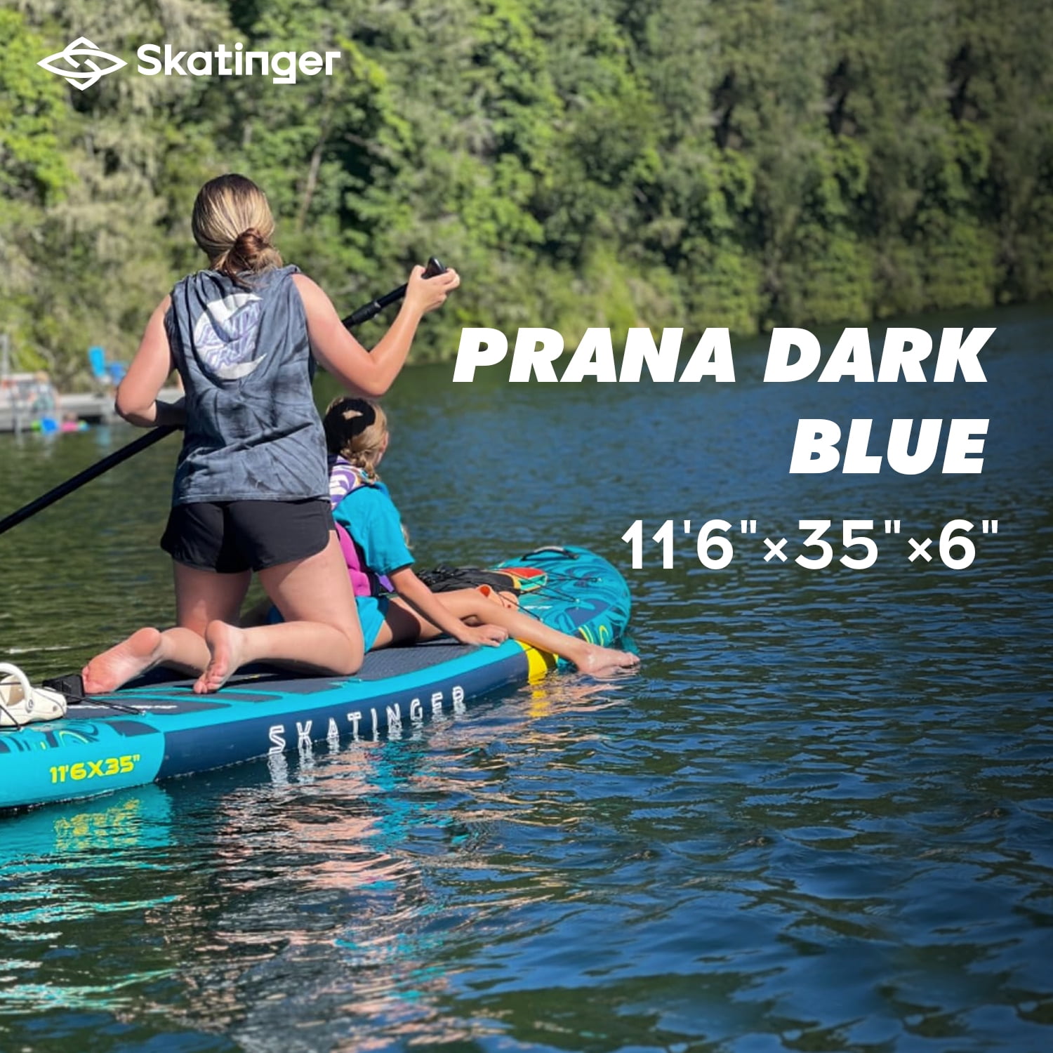 Skatinger 11'6×35" Super Wide Inflatable Paddle Board,   Stand up Paddleboards for 450lb/Family/Big Size,All-Round Sup Board, US Fin
