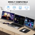 thumbnail image 6 of Laptop Screen Extender, 14" FHD 1080P Triple Portable Monitor for 13"-16.1" Laptops, Ultra-Slim IPS Display with Built-in Stand & Dual Speakers, HDMI/Type-C/USB-A Plug and Play, Travel/Home/Office, 6 of 8