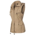 thumbnail image 3 of MixMatchy Women's Drawstring Lightweight Loose Fit Sleeveless Vest Utility Jacket, 3 of 6