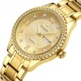 thumbnail image 2 of Reloj para parejas, resistente al agua, con luz nocturna, hebilla de mariposa, correa de acero, reloj dorado con diamantes para hombre, 2 of 6
