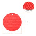 thumbnail image 2 of Unique Bargains Tapis de Protection en Silicone 2 Pcs, Tapis de Séchage Rond en Nid d'Abeille Rouge, 2 of 5