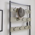 thumbnail image 2 of Linon Larkin Gray Metal Hall Tree 11 Hooks and 2 Shelves in Gray Washed Wood, 2 of 8