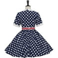 thumbnail image 4 of Women's Polka Dot Dress with Apron - Halloween & Stage Performance Dress, 4 of 7