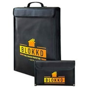 BLOKKD Fireproof Document Bags - Fireproof Safe Bag Fireproof Lock Box Bag Water Resistant Fire Proof Container Bag Home Safes Fireproof Safety Storage for Documents and Valuables - 16 x 11.5 x 3 inch