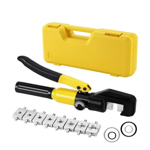 Hydraulic Wire Crimper Tool Kit, Manual Cable Lug Crimping Tool with Carrying Case and Dies for Copper/Aluminum Terminals