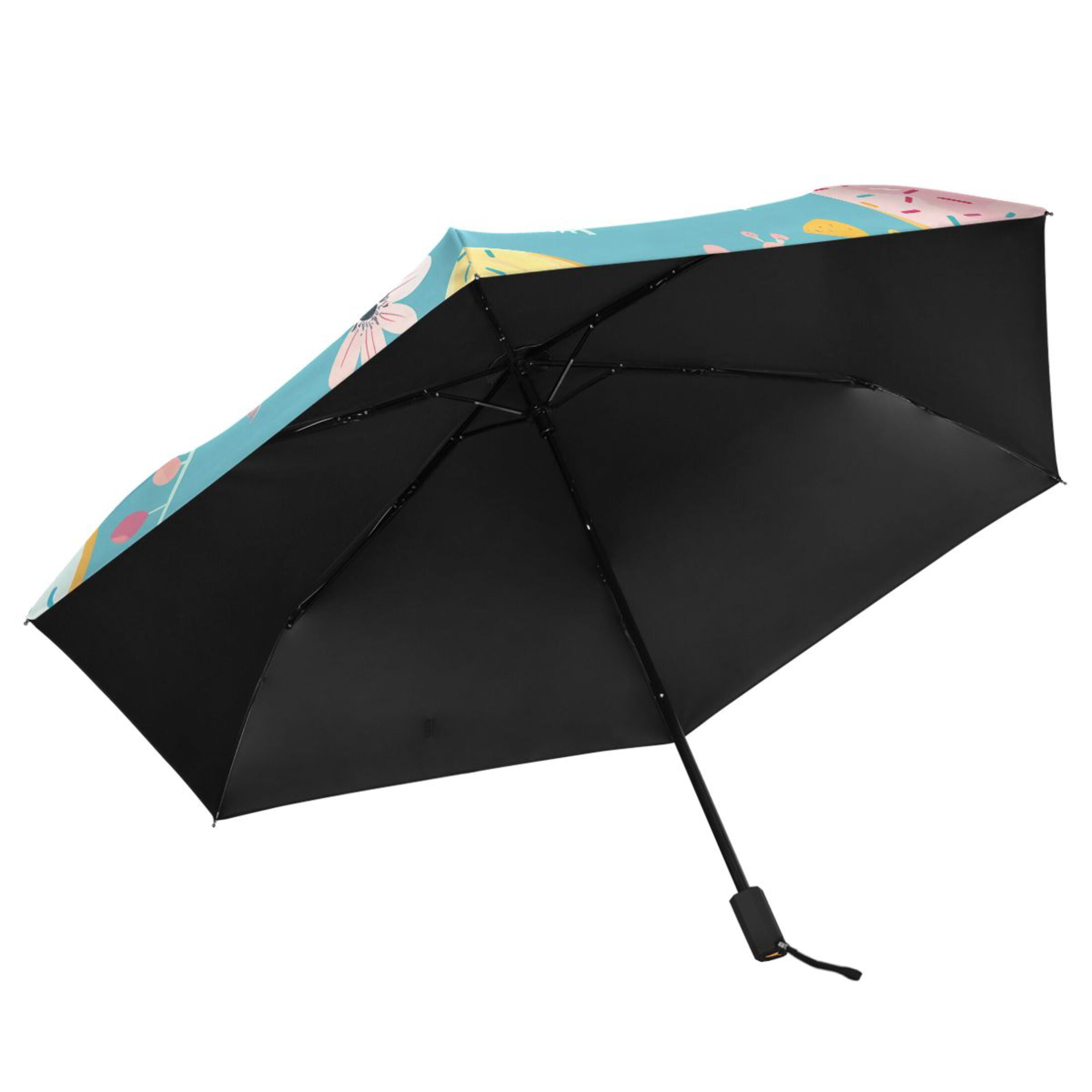 Compact Sun Umbrella Windproof Travel Umbrellas for Rain Strong Portable UV Protection Hello Cat Face