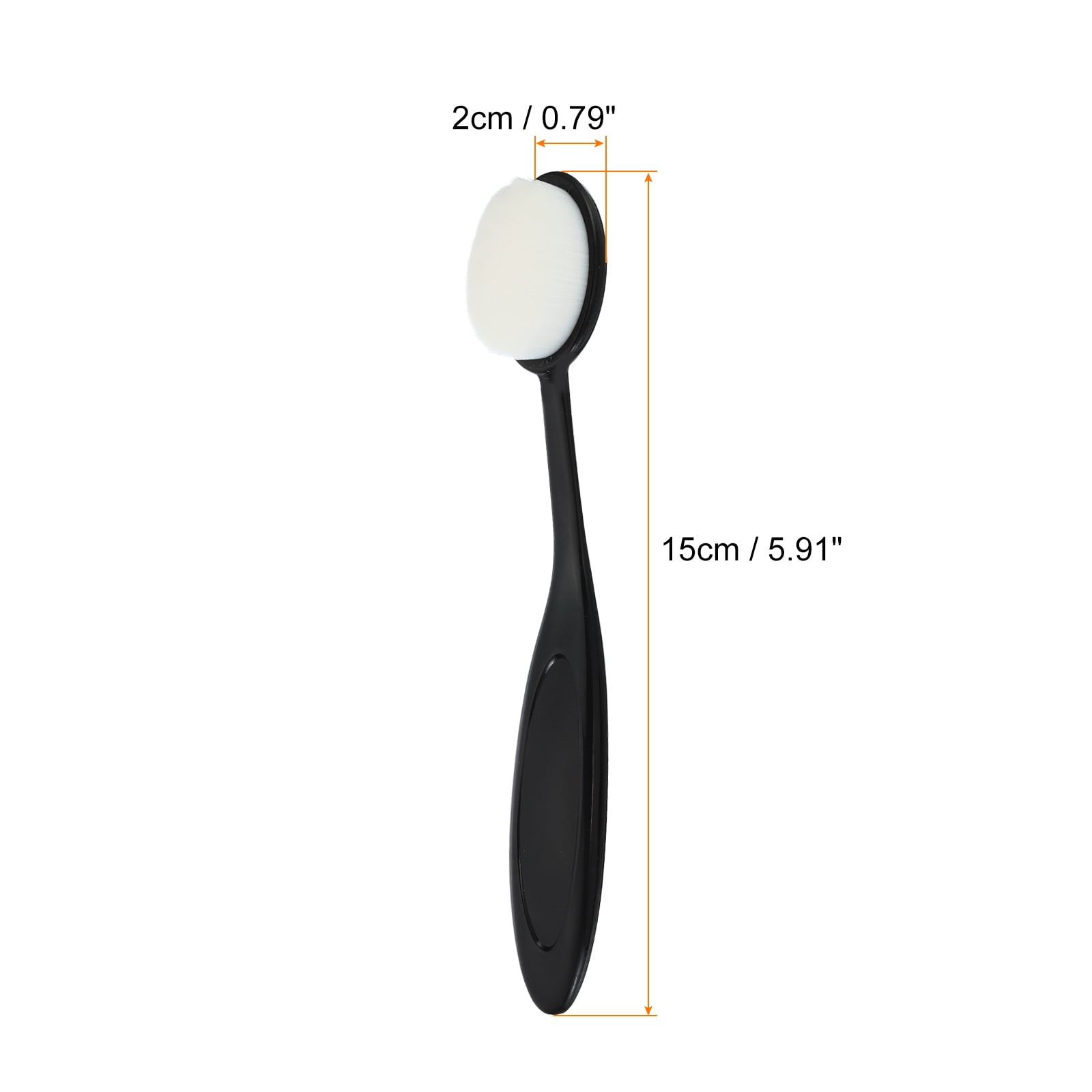 Uxcell Blending Brushes for Crafts, 4# Plastic Ink Blending Brushes Tool, Black (White Hair), 15Pack