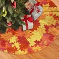 thumbnail image 2 of Fall Thanksgiving Christmas Tree Skirt 30", Fall Leaves Tree Skirts Mat for Holiday Home Farmhouse Party Tree Decorations Indoor Outdoor.Fall Leaves, 2 of 5