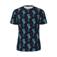 thumbnail image 5 of Wukai Blue Seahorse Print Men's Short-Sleeved Mesh T-Shirt,Quick-Dry Short Sleeve Workout T-Shirt-6X-Large, 5 of 8