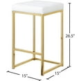 thumbnail image 5 of Meridian Furniture Nicola 26.5"H Vegan Leather Counter Stool in White (Set of 2), 5 of 5