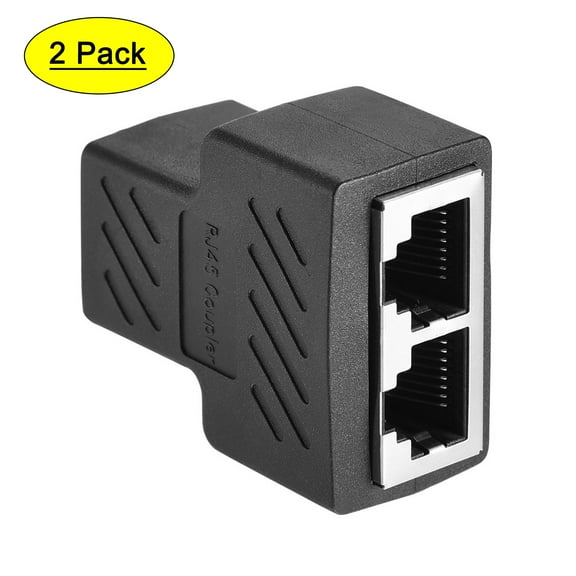 2pcs RJ45 Splitter Adapter 1 Female to 2 Female LAN Network 8P8C for CAT5 CAT6