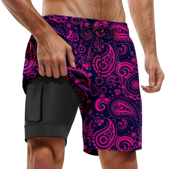 Kcolen Mens 5 Inch Swim Trunks Elastic Waist Swim Shorts Lightweight Mens Swimwear Compression Liner Summer Beach Men Swim Brief