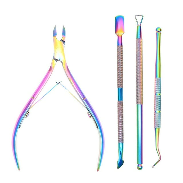 Cortaúñas YONGSHENG para mujeres arcoíris y lima de uñas cortacutículas profesional acero inoxidable quirúrgico