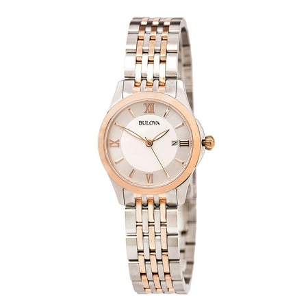 Bulova 98M125 Women's Classic White MOP Dial Two Tone Steel Watch ...