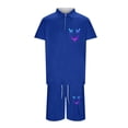thumbnail image 4 of Short Sets for Men Relaxed Fit Breathable Quarter Zip Polo Tshirt and Shorts 2 Piece Matching Set Mens Summer Outfits, 4 of 4